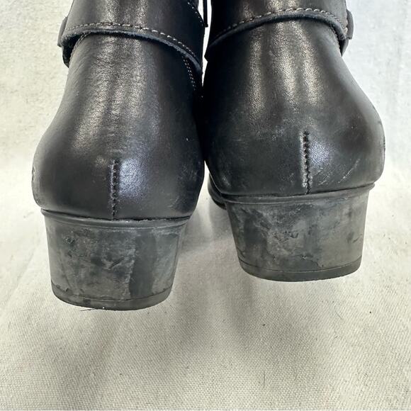 Taos Footwear Ultimo black leather harness bootie‎ size 9.5 zip up moto biker - Picture 11 of 14